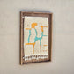 Art Mural en Tapis Traditionnel et Bois de Noyer 100 X 76 X 5cm