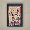 Art Mural en Tapis Traditionnel et Bois de Noyer 100 X 76 X 5cm