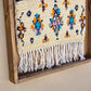 Art Mural en Tapis Traditionnel et Bois de Noyer 100 X 76 X 5cm