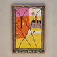 Art Mural en Tapis Traditionnel et Bois de Noyer 100 X 76 X 5cm