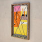 Art Mural en Tapis Traditionnel et Bois de Noyer 100 X 76 X 5cm