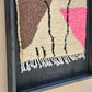 Art Mural en Tapis Traditionnel et Bois de Noyer 100 X 76 X 5cm