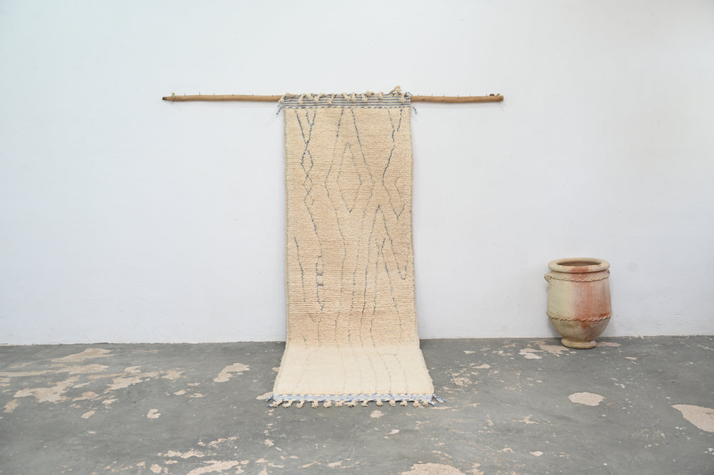 Tapis traditionnel Beni Ouarain 300 X 96 Cm