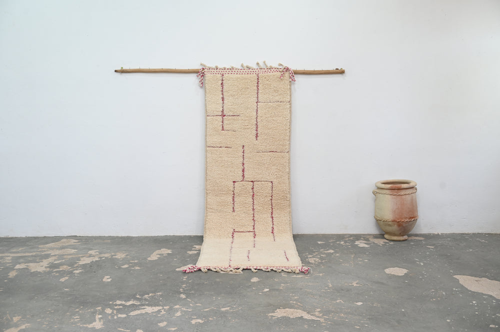 Tapis traditionnel Beni Ouarain 296 X 95 Cm